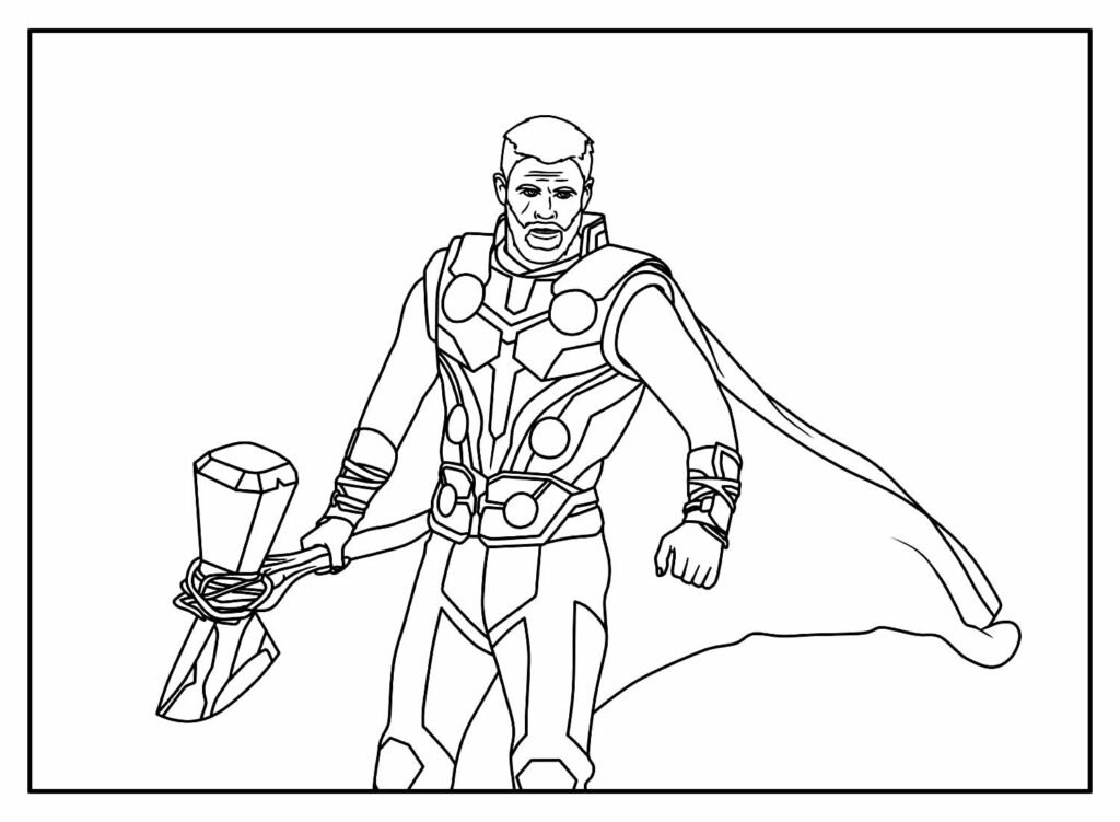 desenhos de super herois para colorir thor trovão