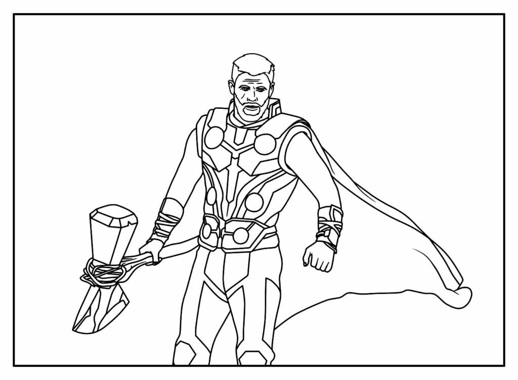 desenhos de super herois para colorir thor trovão