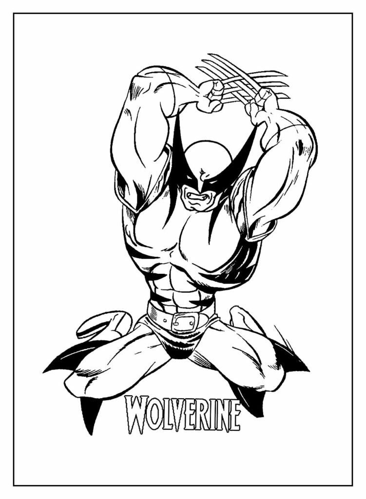 desenhos de super herois para colorir wolverine garras