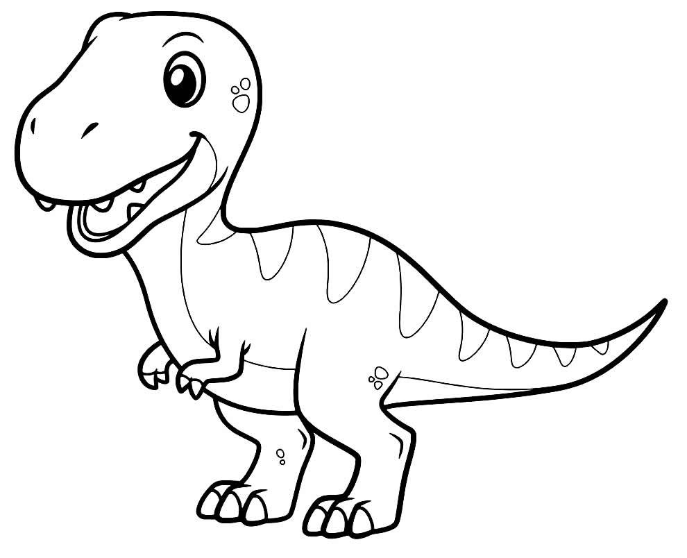 150 Desenhos de T-Rex para Colorir e Imprimir