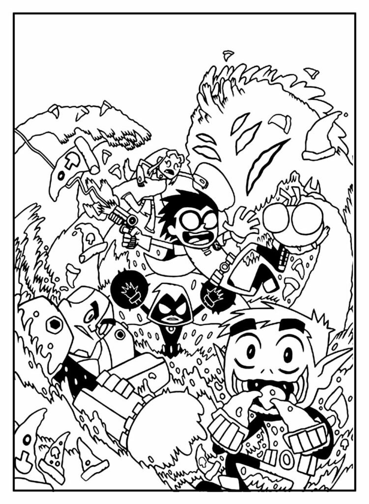 desenhos dos jovens titans para colorir 18