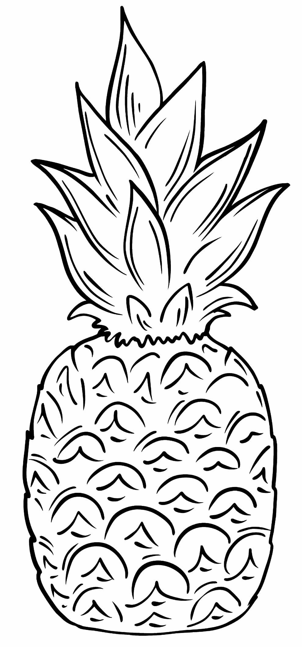 +70 Desenhos de Abacaxi para Colorir e Imprimir