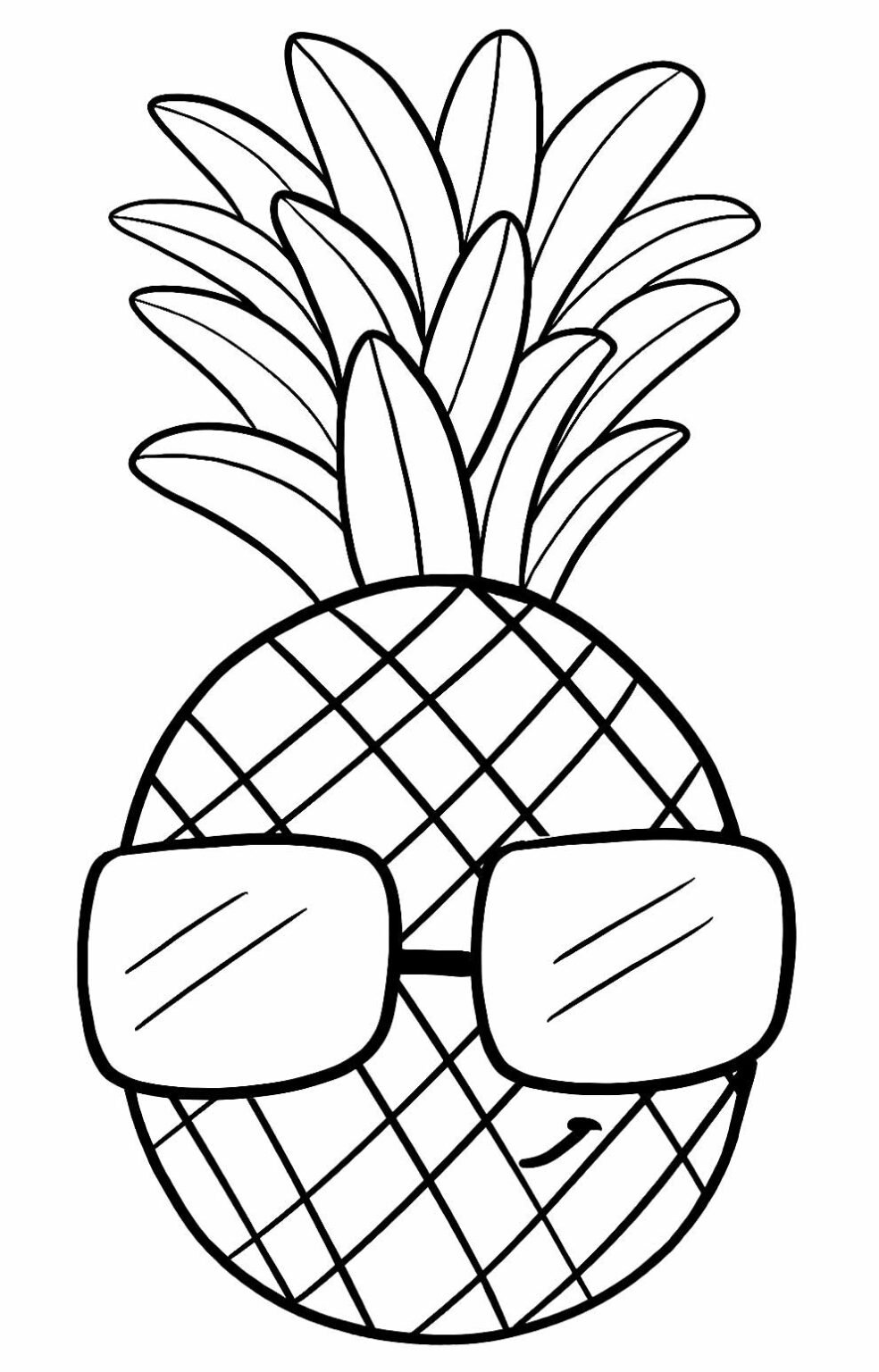 +70 Desenhos de Abacaxi para Colorir e Imprimir