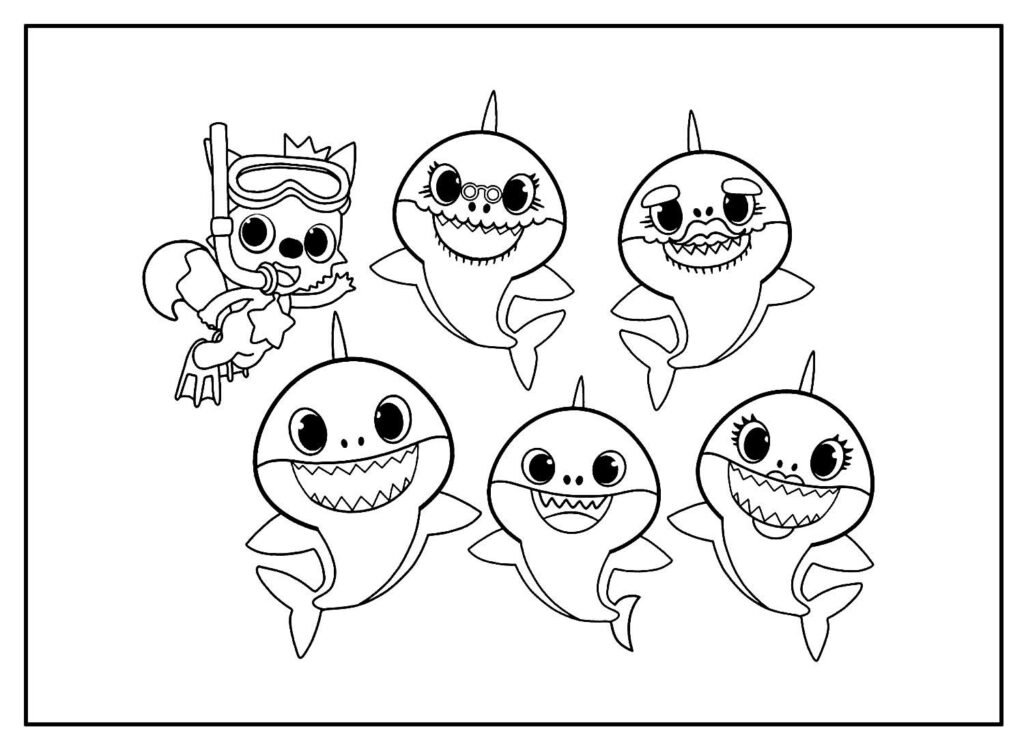 desenhos para colorir de baby shark 11