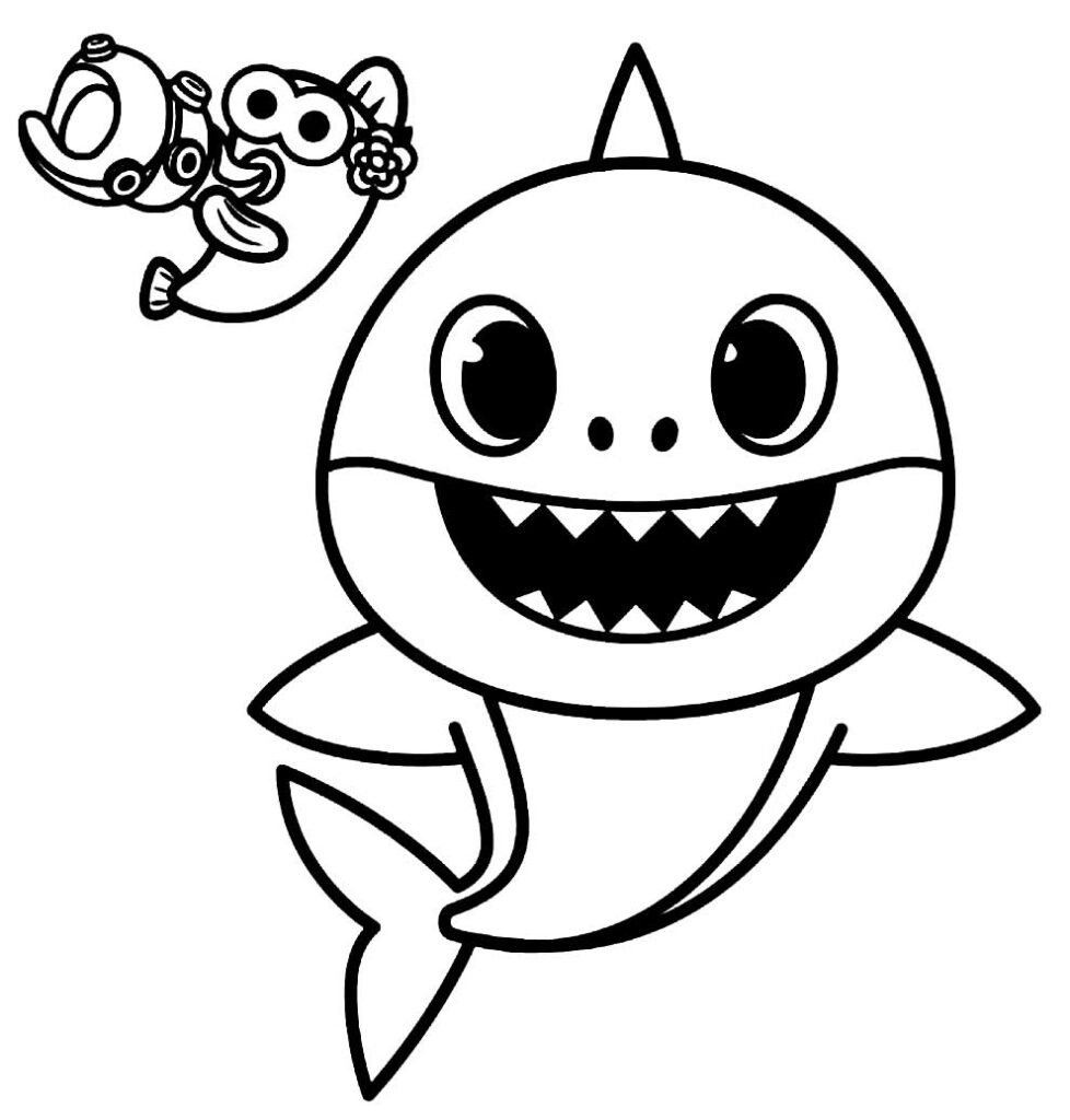 Imprimir para colorir e pintar o desenho Baby Shark - 3677