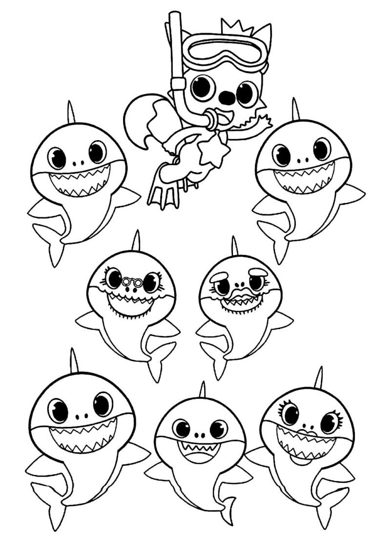 Desenhos de Baby Shark para Colorir e Imprimir