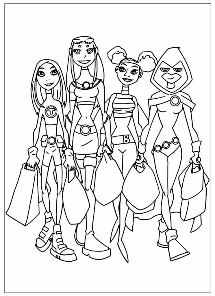 desenhos para colorir de jovens titans 16
