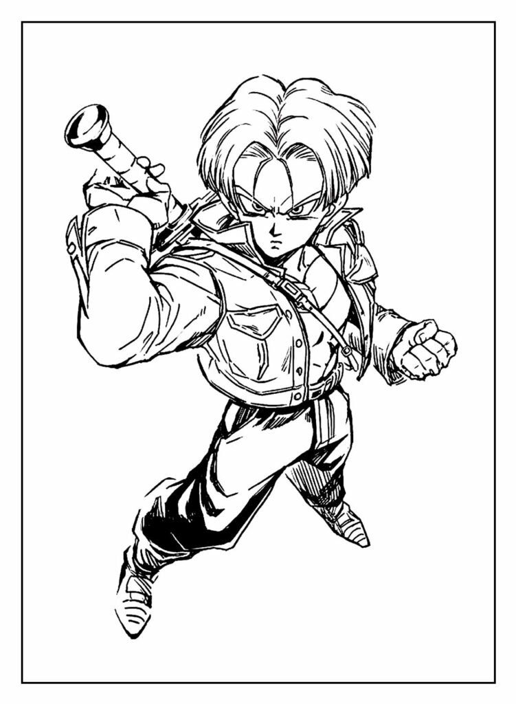 Desenhos para colorir de Dragon Ball Z Trunks - divertidos e