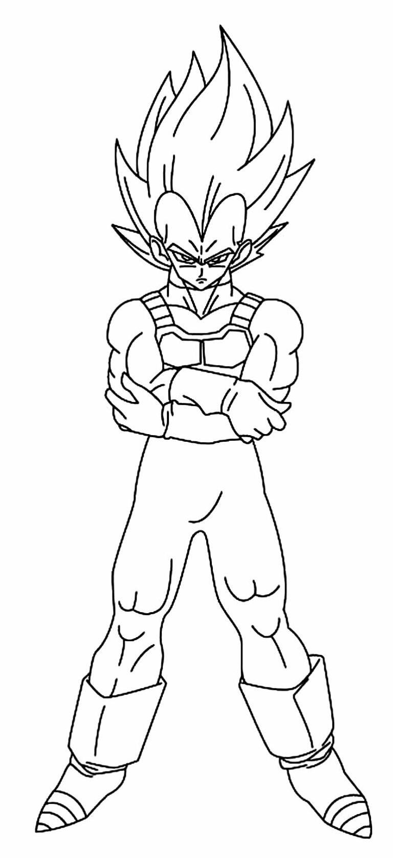 Desenhos do Vegeta para Colorir e Imprimir