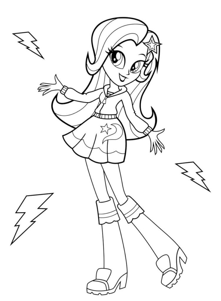 desenhos para colorir equestria girls raio