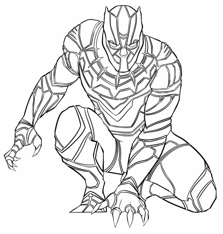 +70 Desenhos do Pantera Negra para Colorir e Imprimir