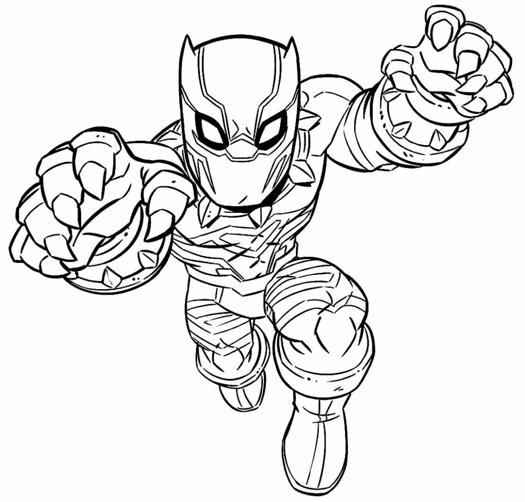 +70 Desenhos do Pantera Negra para Colorir e Imprimir