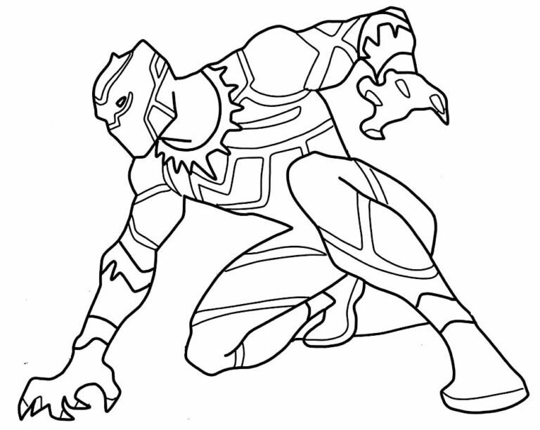 +70 Desenhos do Pantera Negra para Colorir e Imprimir