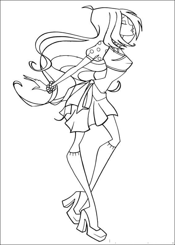 desenhos winx para colorir flora perfil