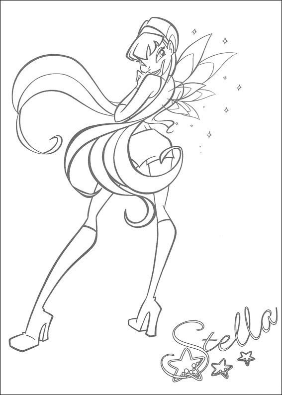 desenhos winx para colorir stella