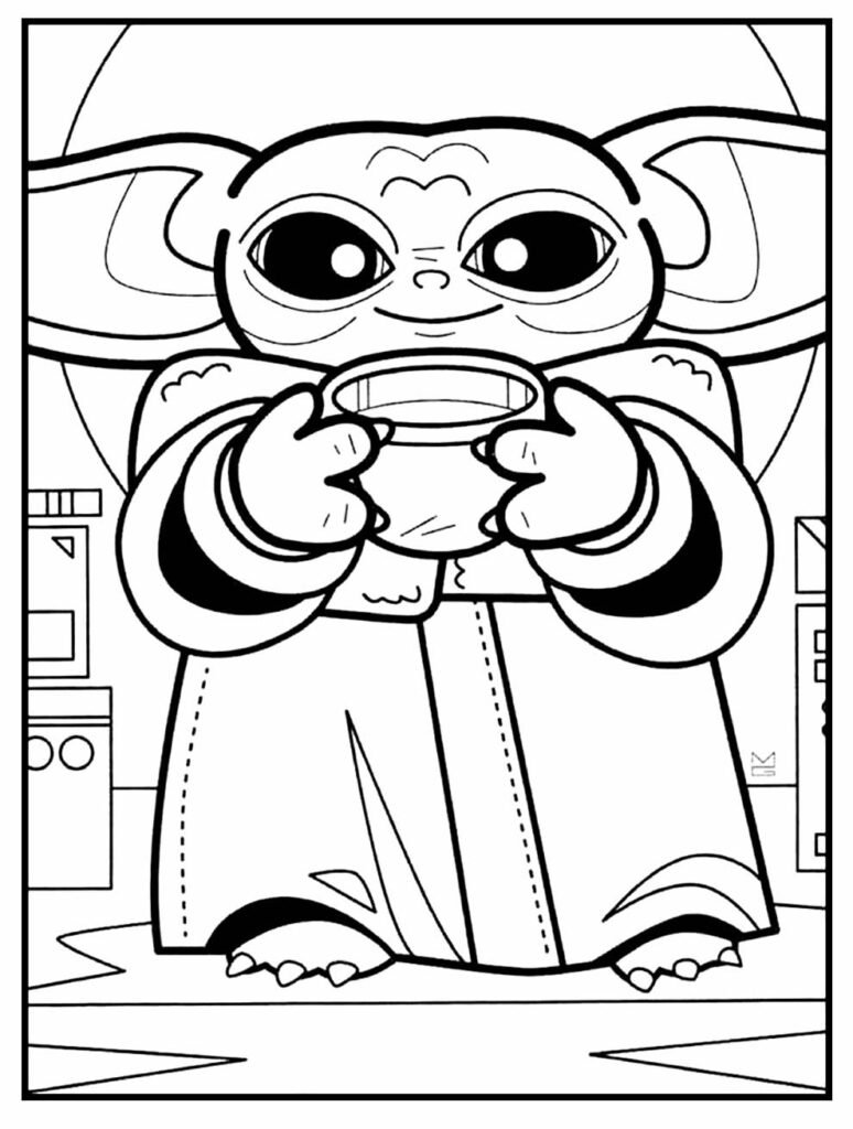 desneho de baby ioda para colorir 27