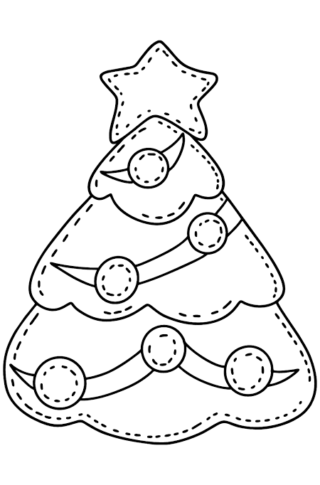 imagens de arvore de natal para colorir simples