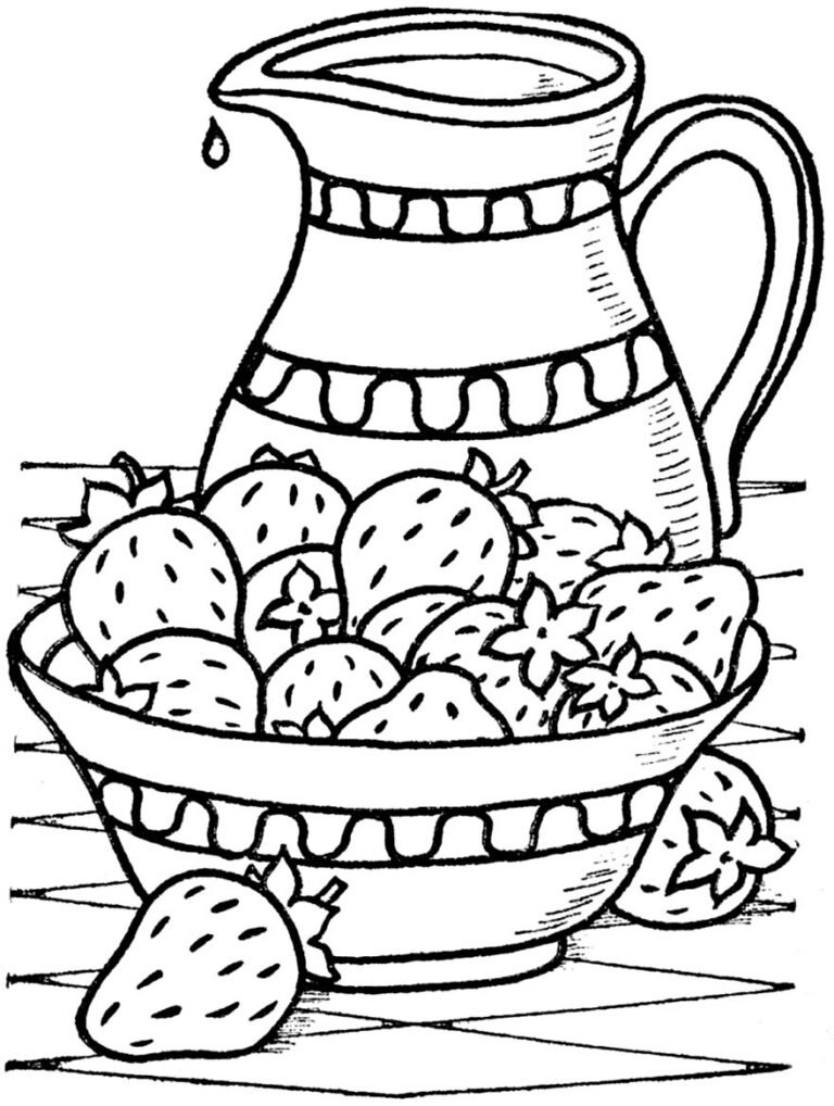 Desenhos de Morango para Colorir e Imprimir