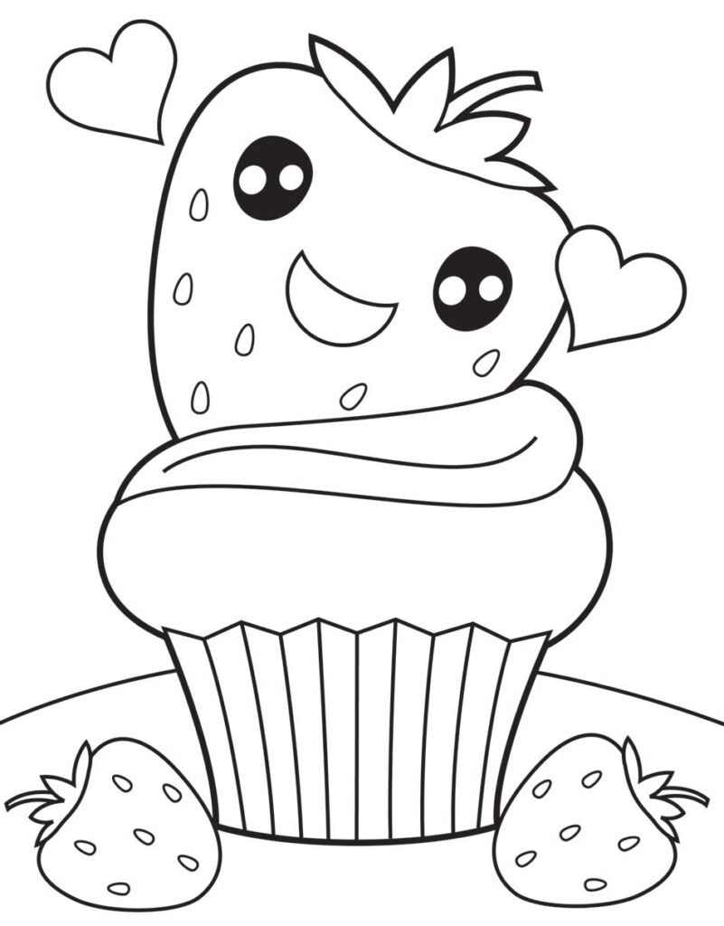lindo desenho de morango para colorir 6