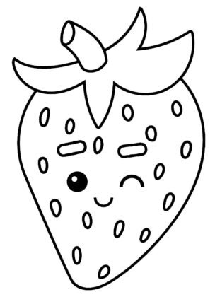 Desenhos de Morango para Colorir e Imprimir