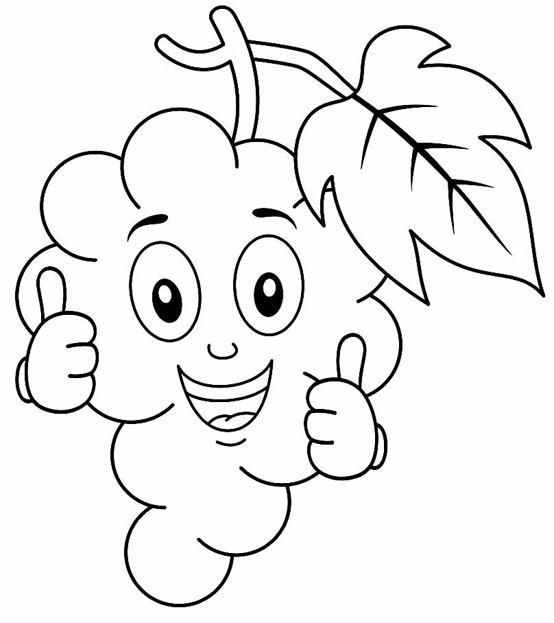 lindo desenho de uva para pintar 2