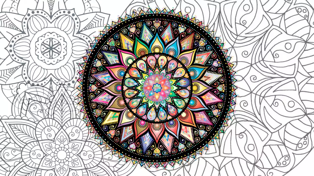 Desenho de Mandala mosaico modernista para Pintar e Colorir on-line –  Colorir.com