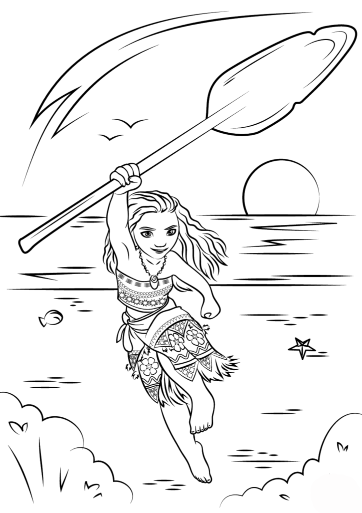 moana brincando para colorir moana brincando para colorir