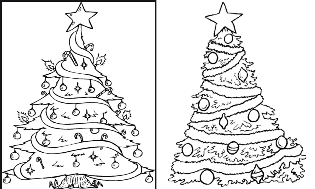 molde arvore de natal para colorir