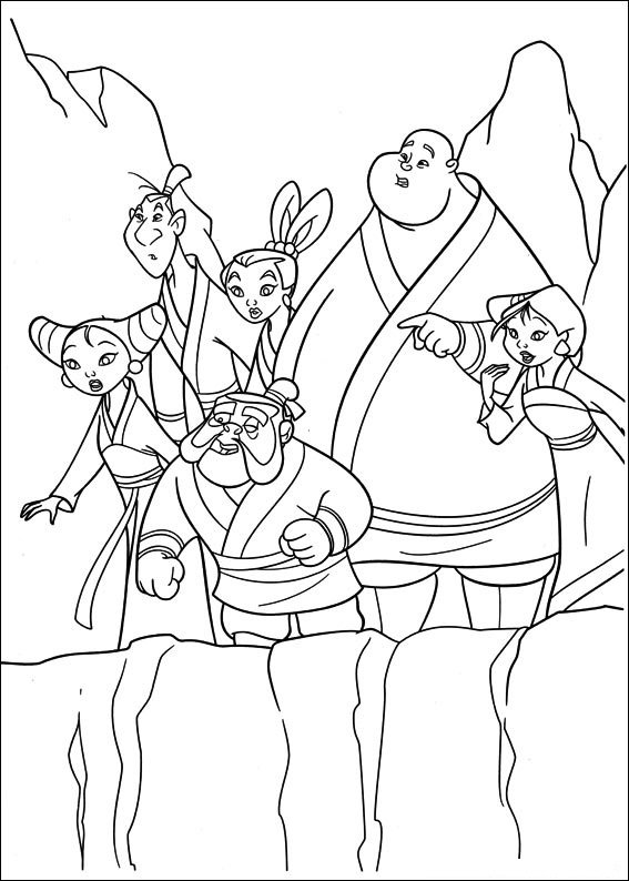 mulan para colorir amigos