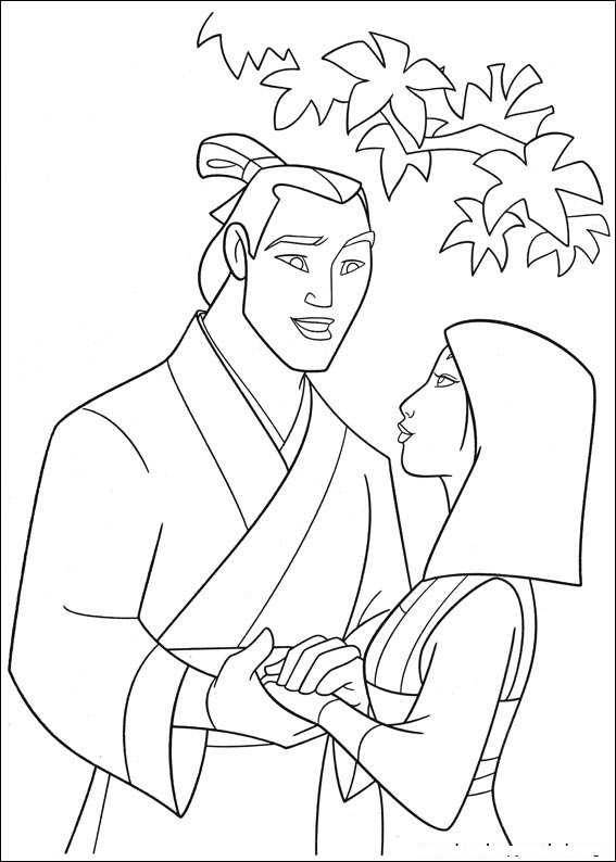 mulan para colorir amor