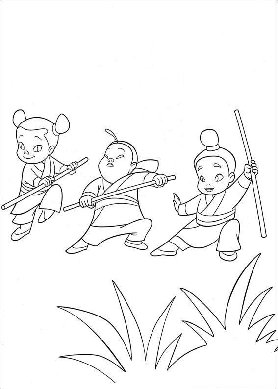 mulan para colorir criancas