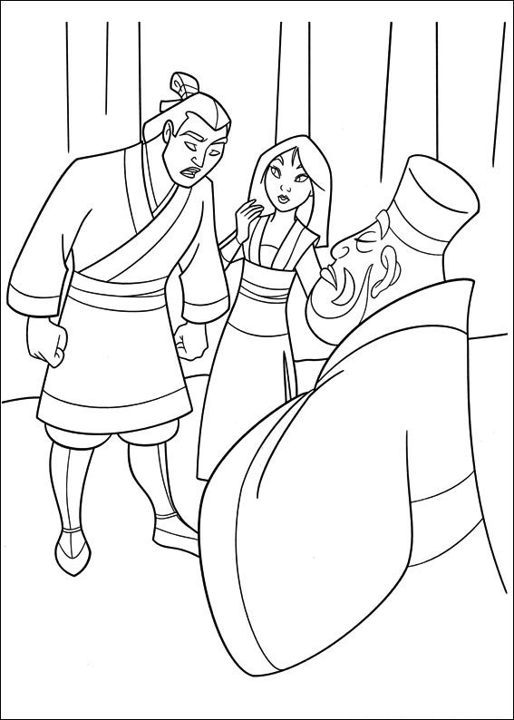 mulan para colorir lee shang mulan desculpas