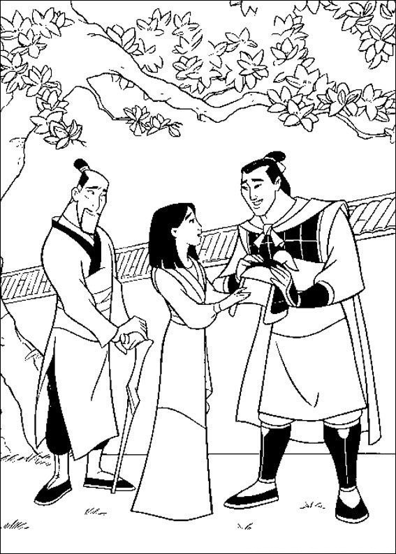 mulan para colorir lee shang pai