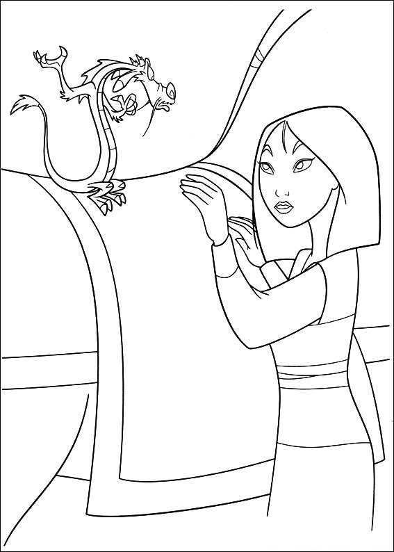 mulan para colorir mulan mushu