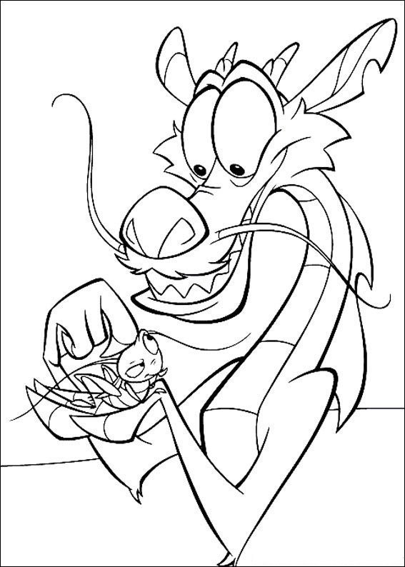 mulan para colorir mushu gri li mulan para colorir mushu gri li