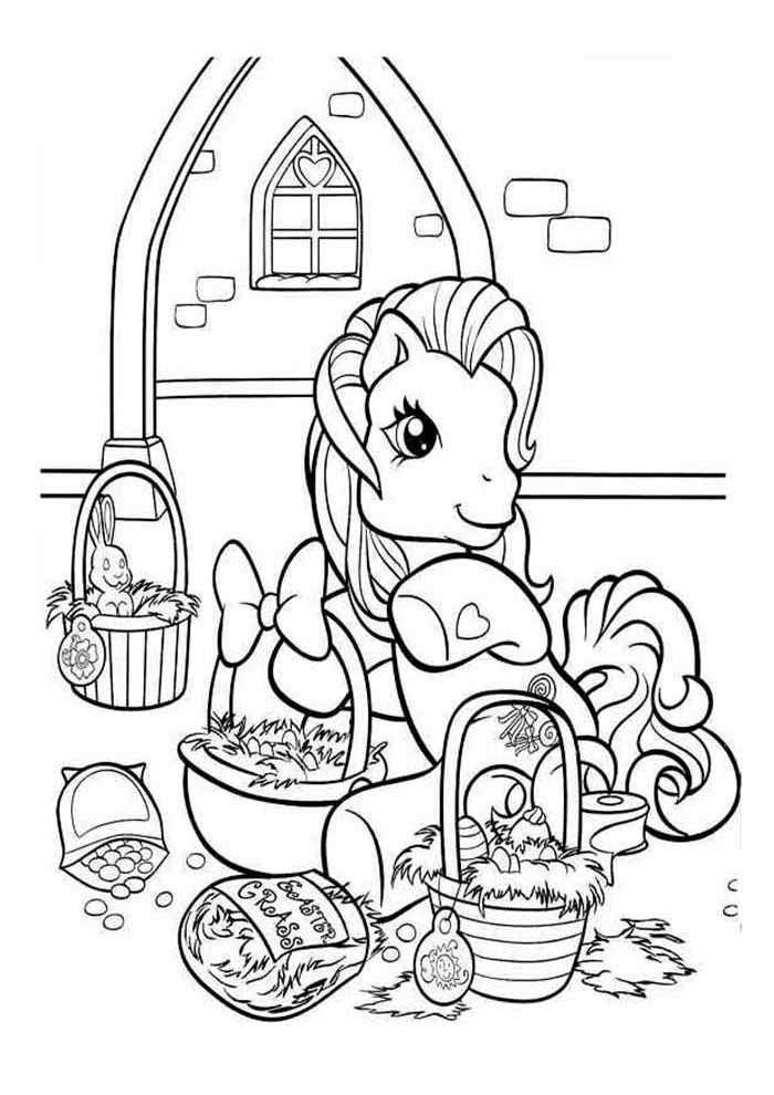 my little pony para colorir cestas