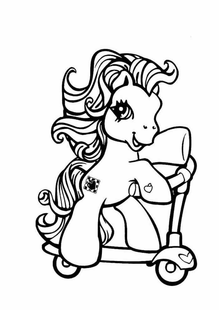 my little pony para colorir patinete