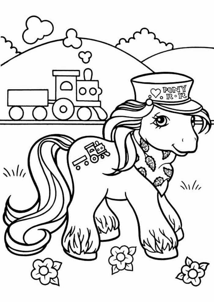 my little pony para colorir trem