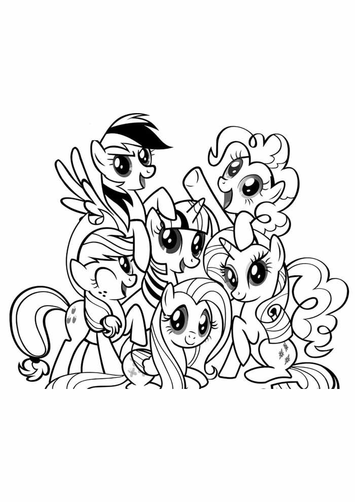 my little pony para colorir turma