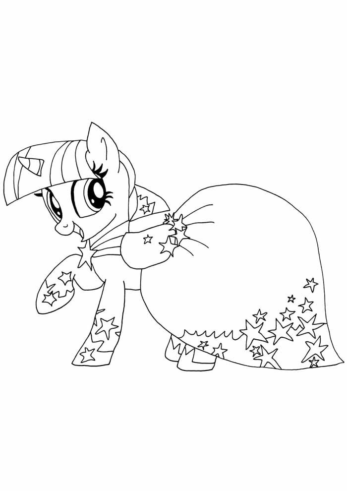 my little pony para colorir vestido