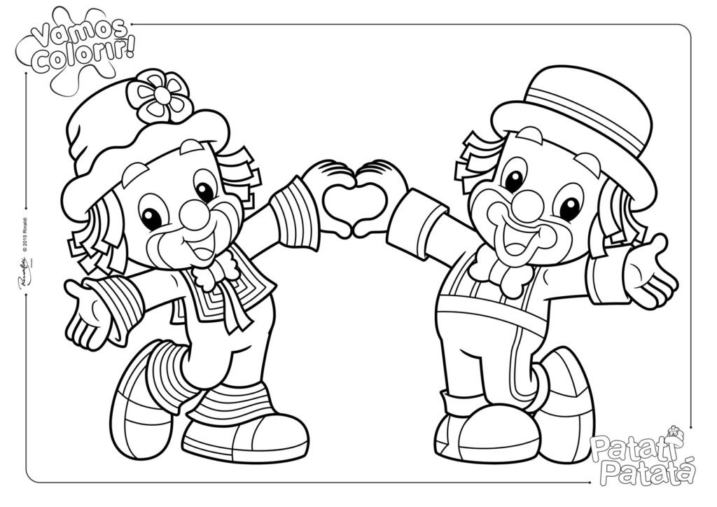 paginas patati patata para colorir amor
