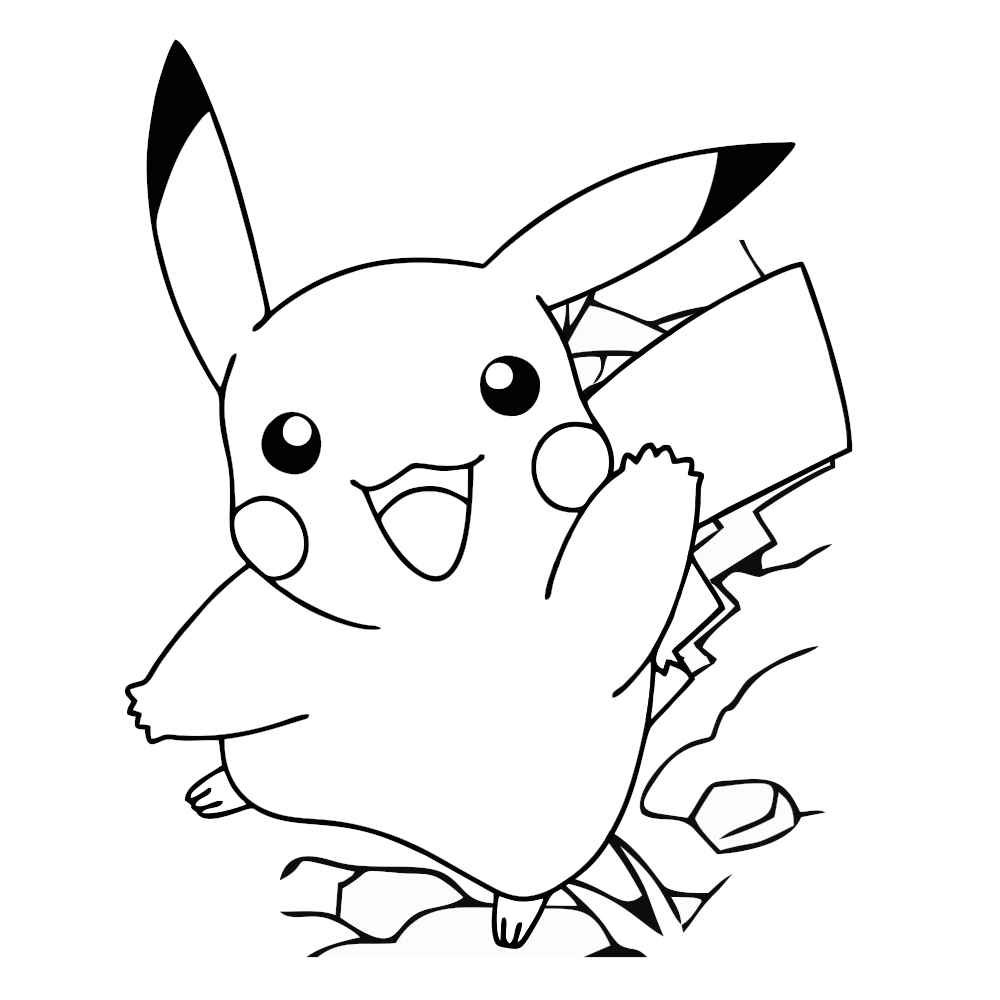 pikachu pronto para colorir