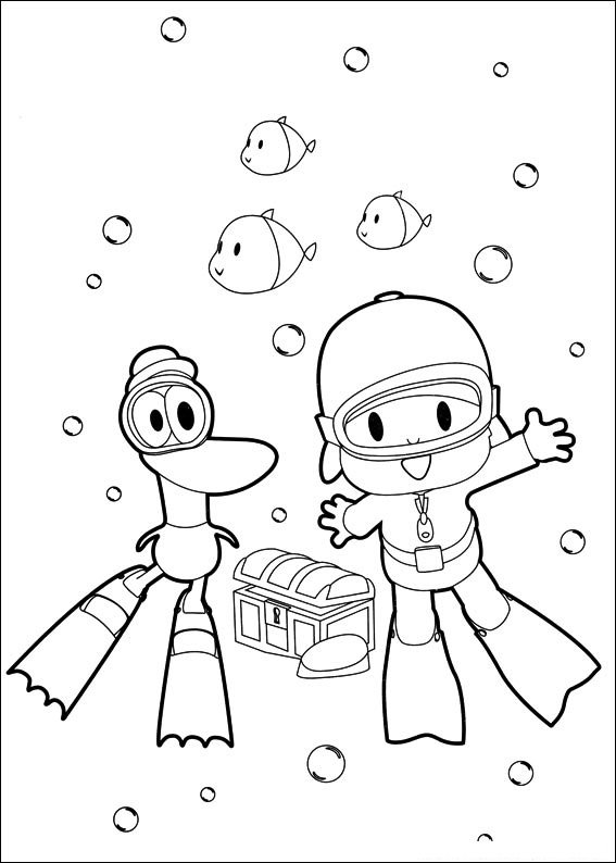 pocoyo para colorir e imprimir água