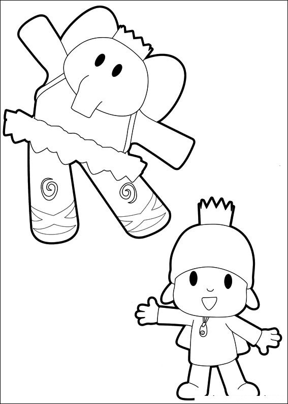 pocoyo para colorir e imprimir dança
