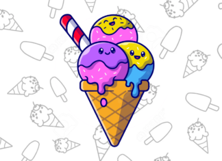 sorvete para colorir