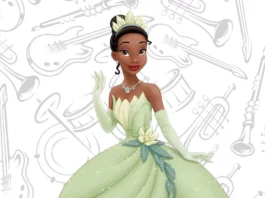 tiana para colorir