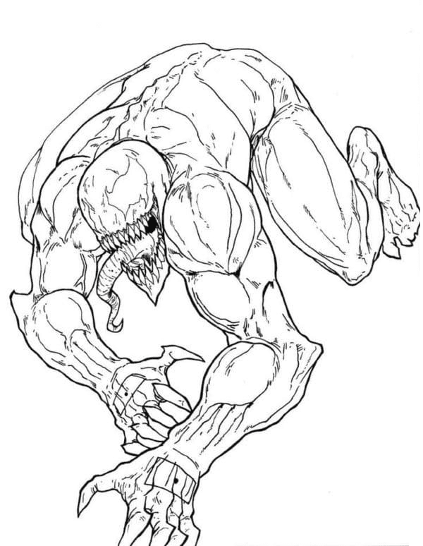 venom para colorir assustador