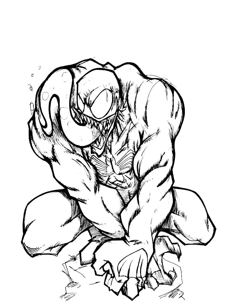 venom para colorir cartoon