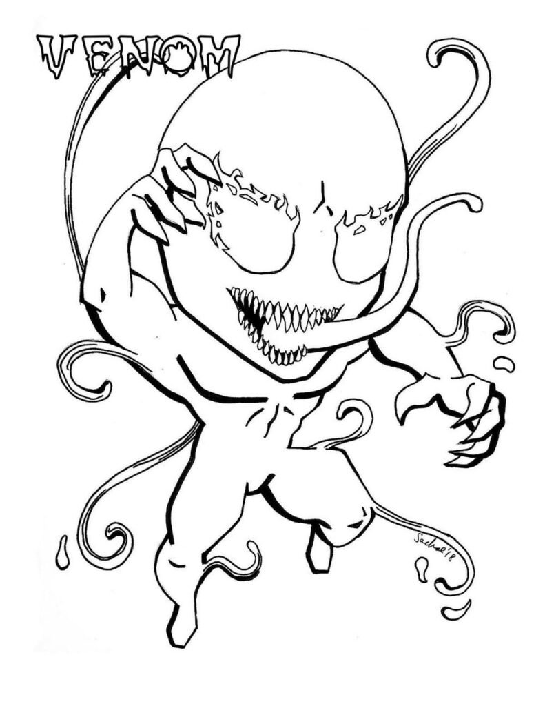 venom para colorir chibi