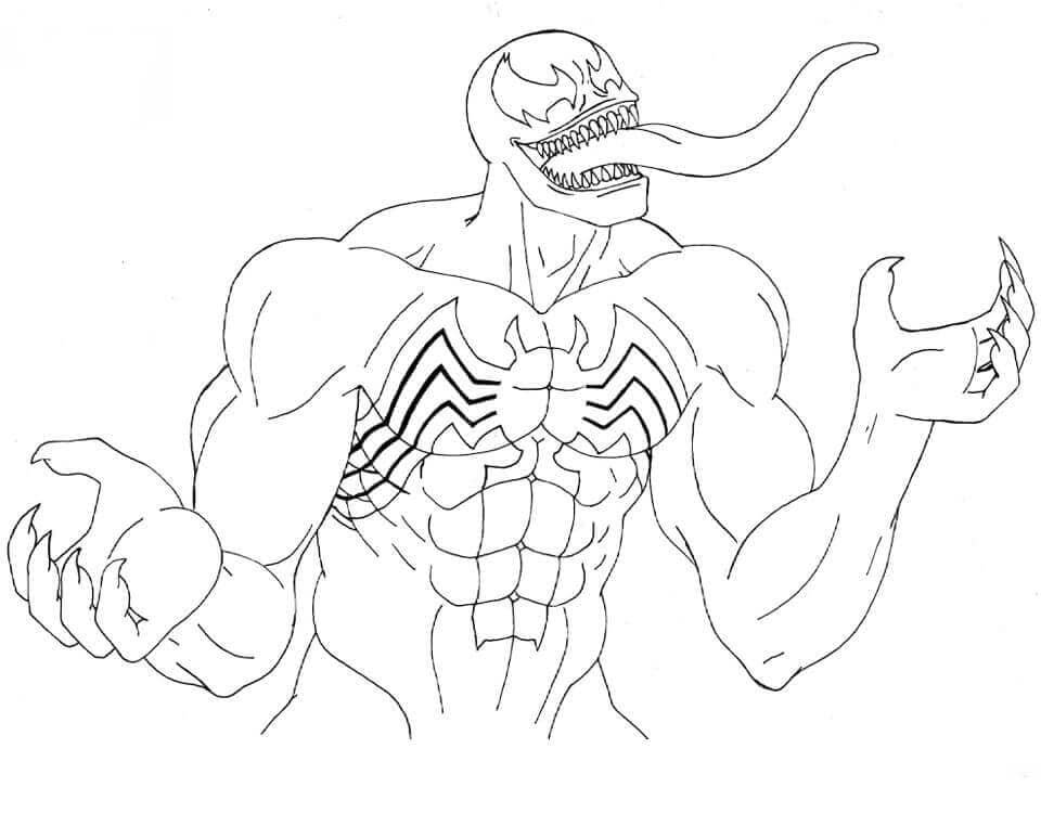 venom para colorir metade